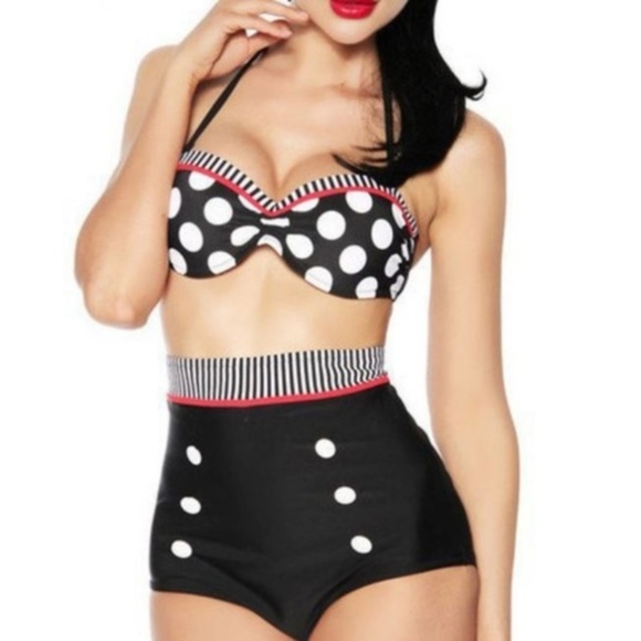 Other - Black Polka Dot Swimsuit